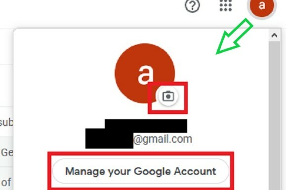 Modificarea fotografiei de profil Gmail pasul 1