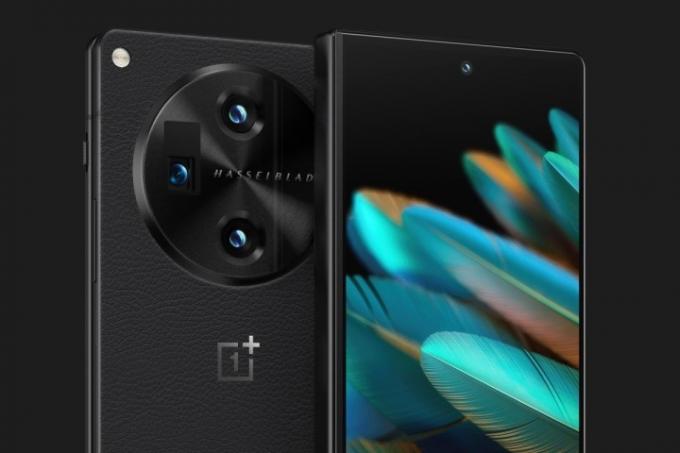 Suposta vista frontal e traseira do OnePlus V Fold