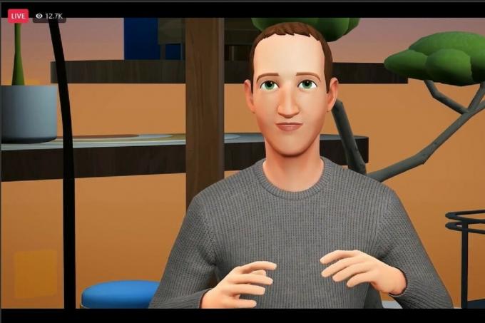 Meta Connect 2022 -kuvakaappaus, jossa näkyy Mark Zuckerbergin avatar.