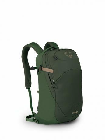 Vedere de profil a unui rucsac Osprey Apogee.