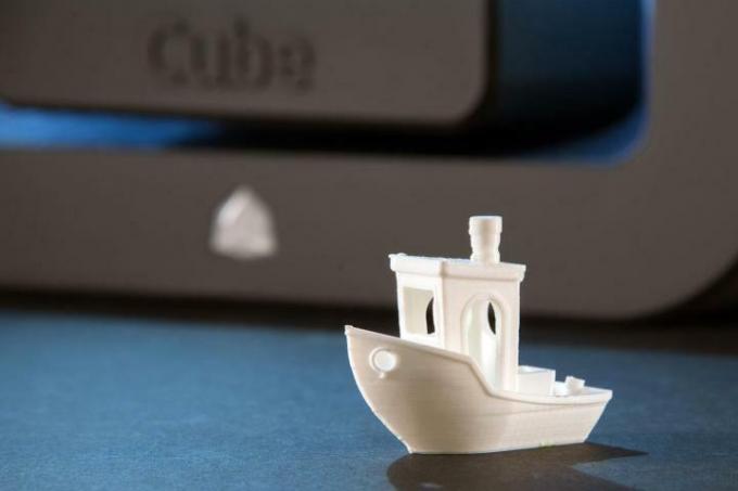 Barco impresso em impressora 3D Cube da 3D Systems