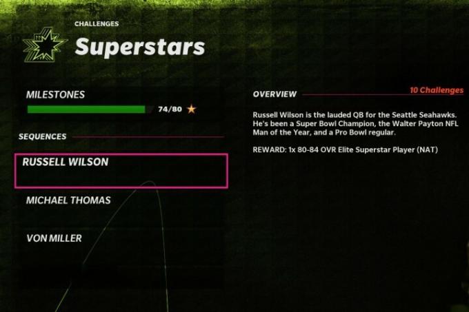 Tantangan Superstar di Tim Ultimate Madden 22. 