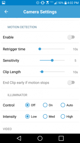 Impostazioni delle schermate di revisione del sistema della fotocamera Blink XT