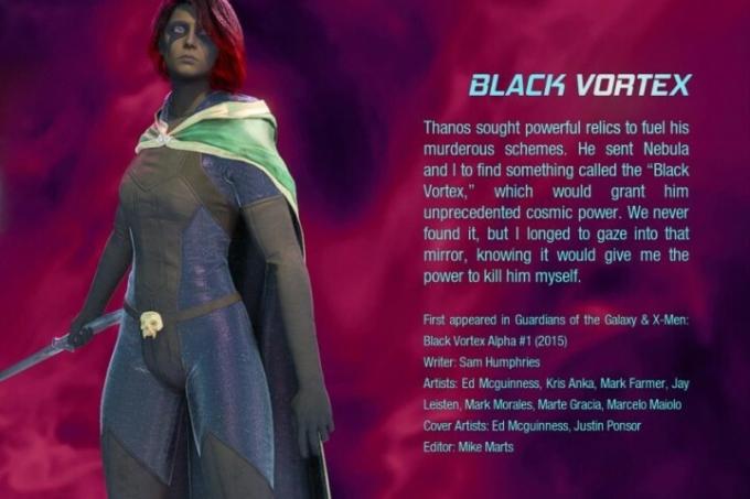 Gamora's zwarte Vortex-outfit van Guardians of the Galaxy.