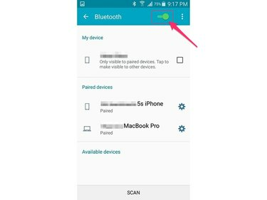 Įgalinti „Bluetooth“ („Android 5.0“)