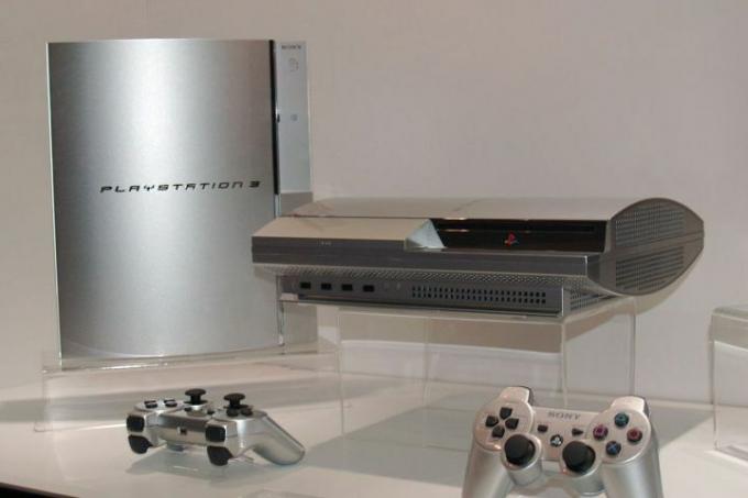 PS3 конзоли на търговско изложение.