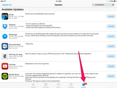 Экран обновления в App Store.