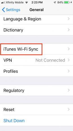 Sincronização Wi-Fi do iTunes no iOS.