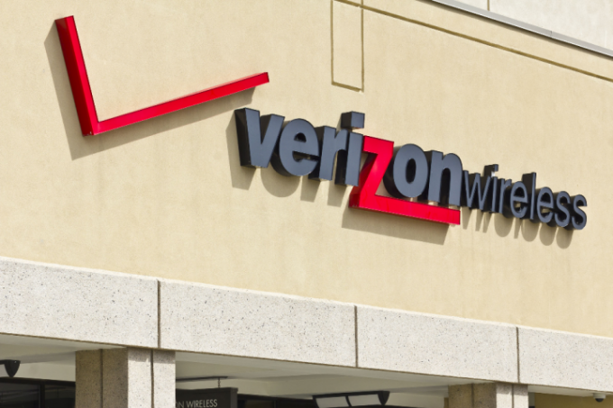 Verizon-teken op winkelpui.