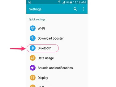 Appuyez sur Bluetooth (Android 5.0).