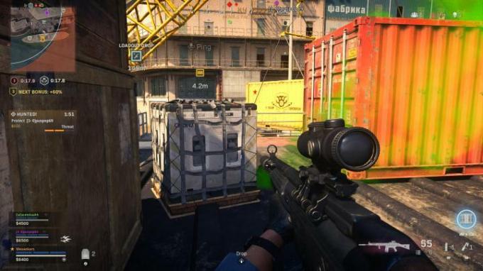 Uma queda de suprimentos em Call of Duty: Warzone. 