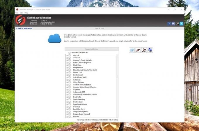 GameSave Manager alkalmazás Windows rendszeren.