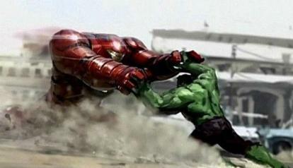 Verrassingsscreening Avengers Age Ultron-beelden onthullen Iron Man's Hulkbuster-pantser van Hulk