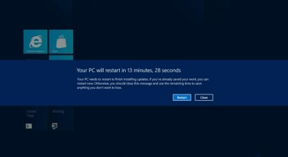powiadomienie o aktualizacji-restartu systemu Windows 8