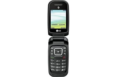 Teléfono plegable LG B470 completamente abierto.