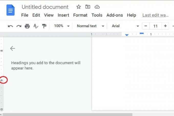 cómo cambiar los márgenes en el margen inferior de la captura de pantalla de la regla de Google Docs