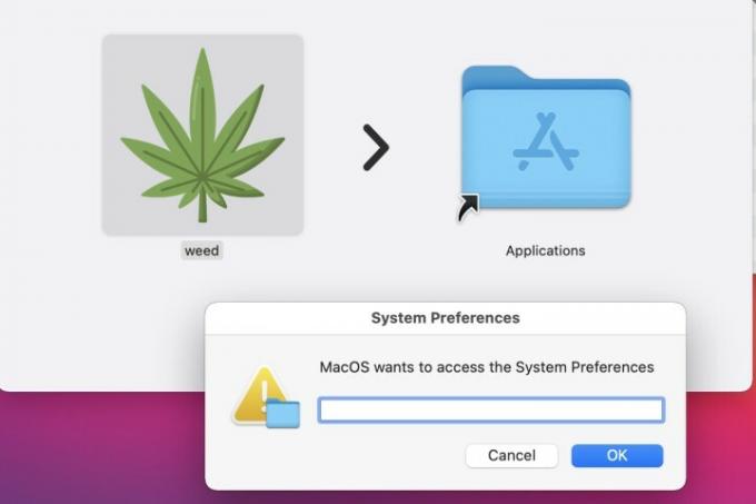 Poziv za lažno geslo, ki ga ustvari zlonamerna programska oprema MacStealer za macOS.
