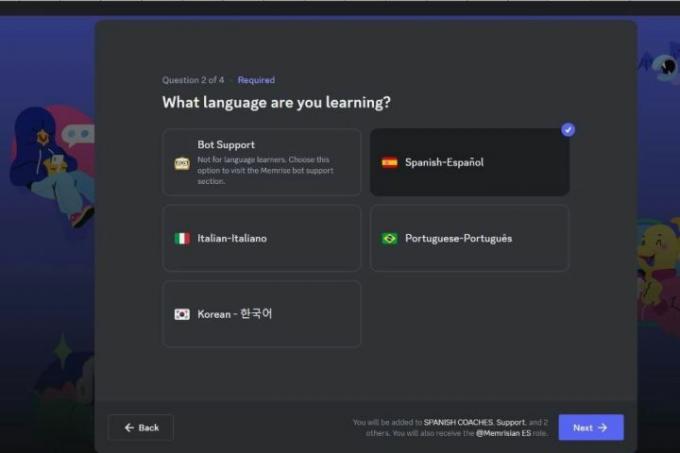 Belépés a Memrise bot szerverre. 