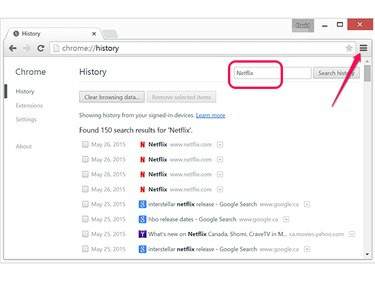 Verwijder de Netflix-geschiedenis uit Chrome via het menu.
