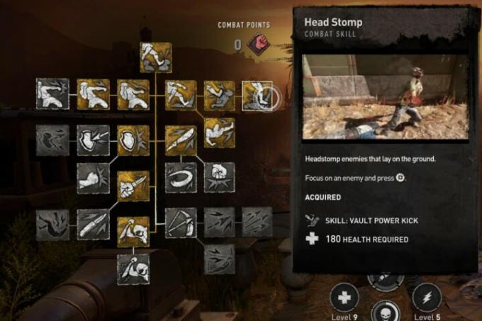 Skill tempur Head Stomp dari Dying Light 2.