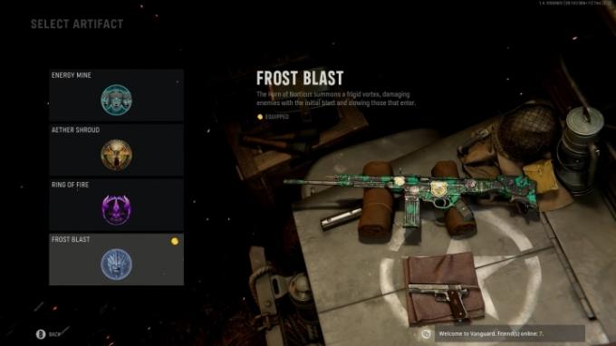 Het Frost Blast-artefact selecteren.