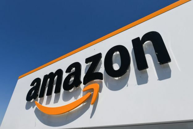 Amazon-logo op het hoofdkantoor.