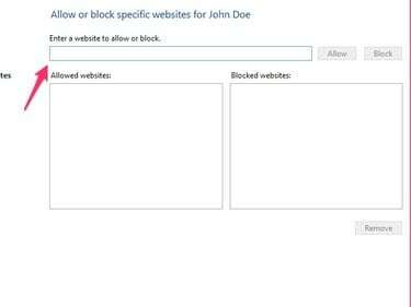 Introduceți anumite site-uri web pentru a permite sau a bloca.