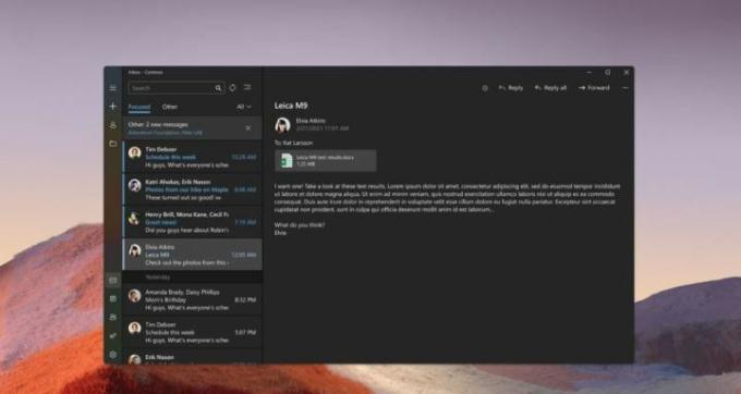 אפליקציית הדואר החדשה ב-Windows 11.