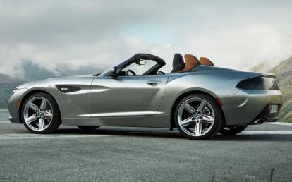 Vista de perfil traseiro do BMW Zagato Roadster