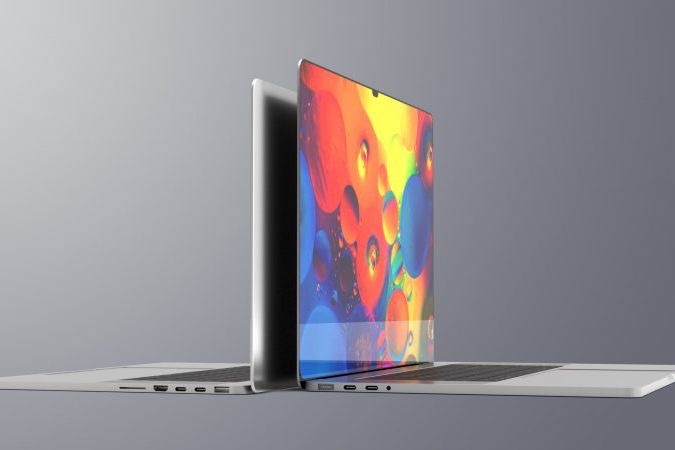 Ένα εννοιολογικό mockup των MacBook Pro με μια εγκοπή στην οθόνη.