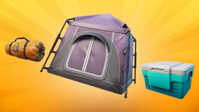 Tienda de campaña en Fortnite.