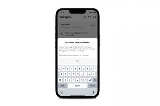 Instagramin kokeellinen ominaisuus, jonka avulla käyttäjät voivat piilottaa ehdotetut viestit käyttämällä tiettyjä sanoja, hashtageja tai hymiöitä.