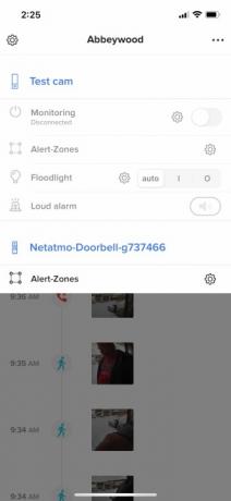 Lietotnes Netatmo Security ekrānuzņēmums.