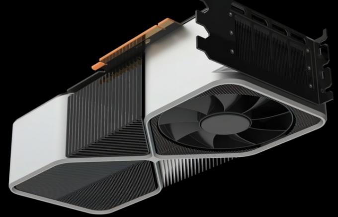 Domnevna upodobitev Nvidijinega RTX 3090 Ti GPU.