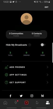 Zrzut ekranu przedstawiający ekran Konta w aplikacji Citizen