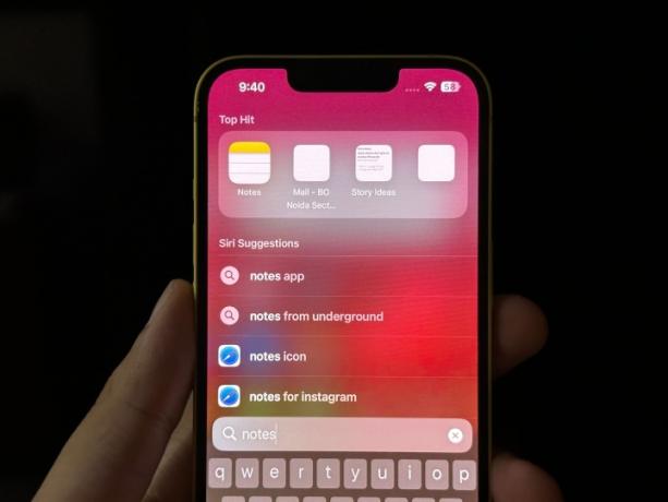 Spotlight på iOS 17.