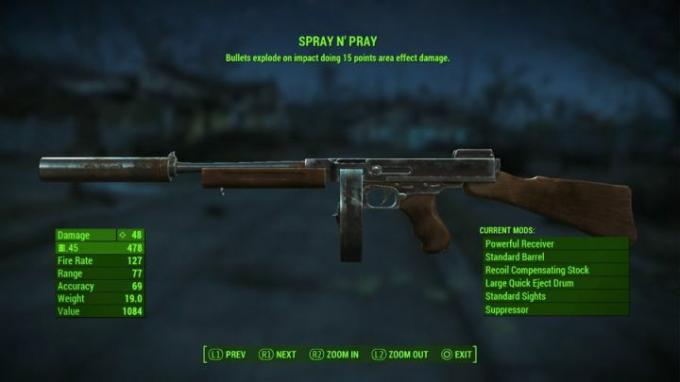 נשק ה-Spray 'n' Pray מ-Fallout 4. 