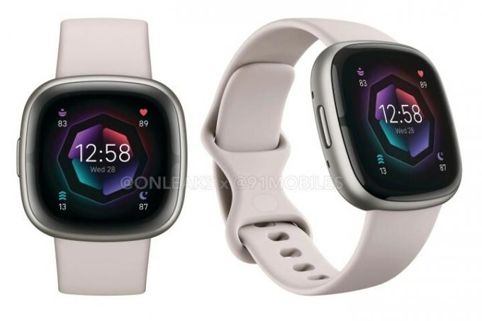 Uniklý render Fitbit Sense 2