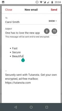 Mensagem Tutanota