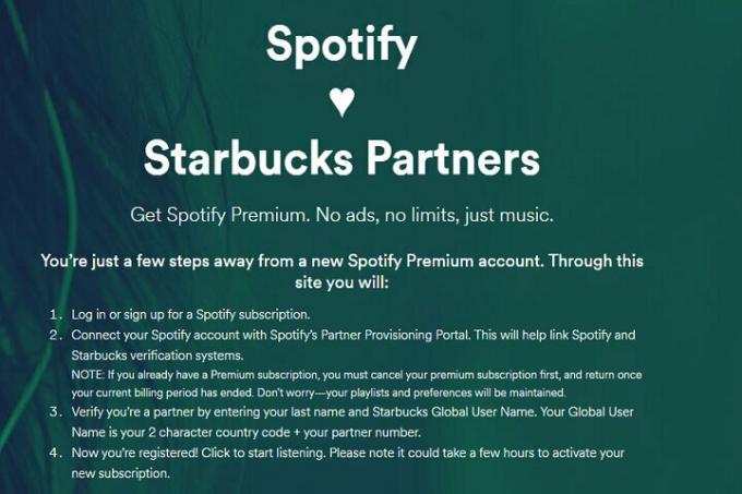 ข้อเสนอสตาร์บัคส์ Spotify