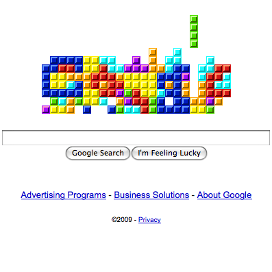 scarabocchio di google tetris