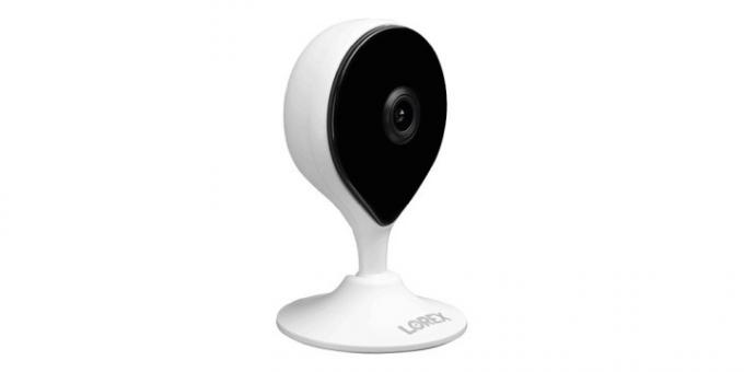 Lorex 1080p Full HD Smart Indoor Wi-Fi -valvontakamera valkoisella taustalla.