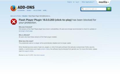 blocarea flash-ului firefox blocat implicit