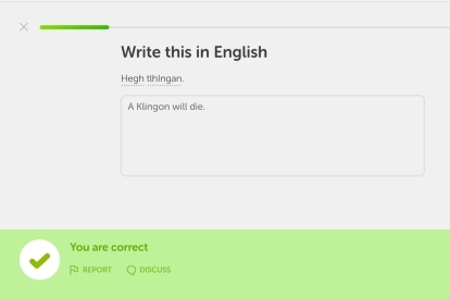 Cours Duolingo Klingon