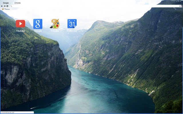 Norsk Fjord Chrome tema.