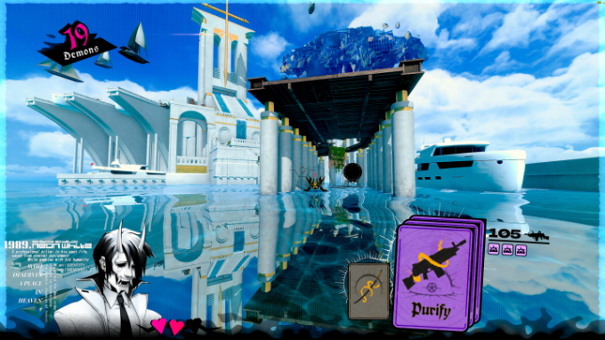 プレイヤーは水っぽいネオンホワイトのレベルを眺めます。