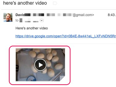 Google Drive videoları Gmail'e yerleştirilmiştir.
