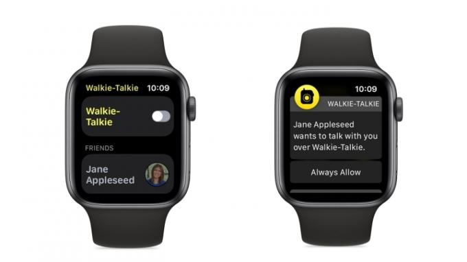 Apple Watch zeigt Walkie-Talkie an