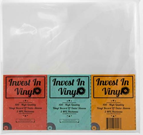 Invest In Vinyl 100 Clear Plastic Protective LP Outer Sleeves 3 Mil. 12,75