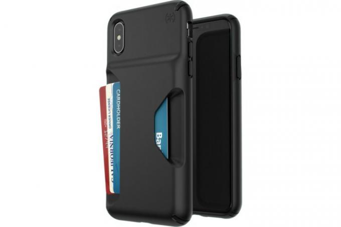 Speck Presidio Wallet Case für iPhone XS Max in Schwarz.